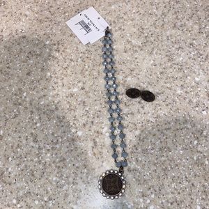 New repurposed authentic LV necklace and earring set